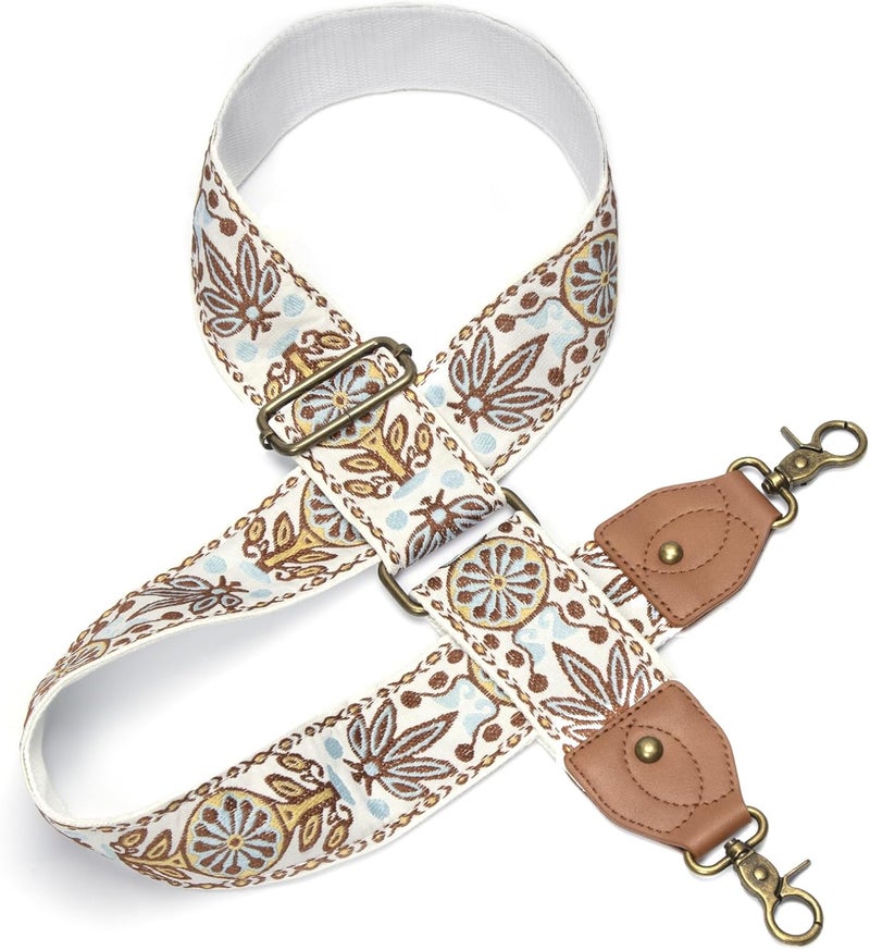 Dksongr Purse Strap Replacement Crossbody Adjustable Bag Strap Retro Jacquard Embroidery Wide Shoulder Strap for Women Handbags - Image 1